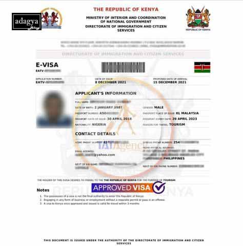 travel entry requirements kenya
